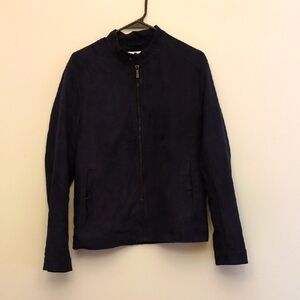 Men's Navy Suede Jacket